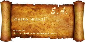 Stefko Anikó névjegykártya